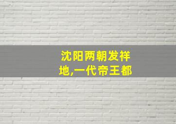 沈阳两朝发祥地,一代帝王都