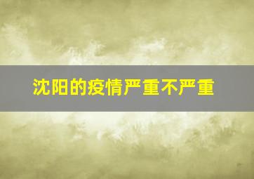 沈阳的疫情严重不严重