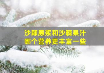 沙棘原浆和沙棘果汁哪个营养更丰富一些