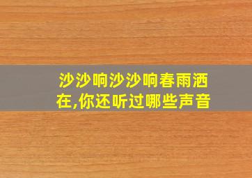 沙沙响沙沙响春雨洒在,你还听过哪些声音