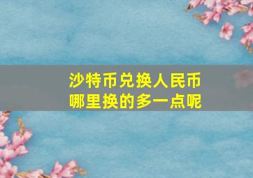 沙特币兑换人民币哪里换的多一点呢