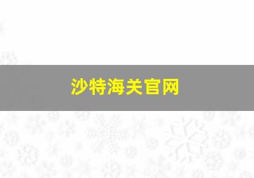 沙特海关官网