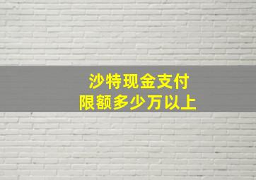 沙特现金支付限额多少万以上