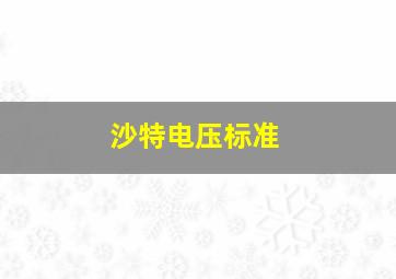 沙特电压标准