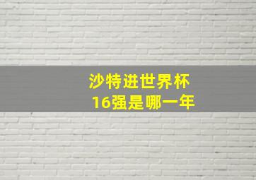 沙特进世界杯16强是哪一年