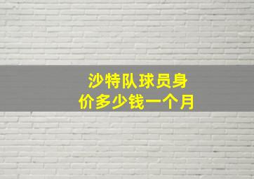 沙特队球员身价多少钱一个月