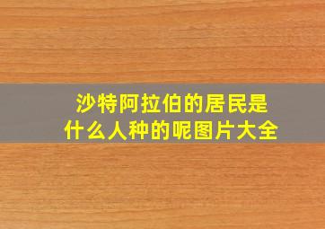 沙特阿拉伯的居民是什么人种的呢图片大全