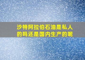 沙特阿拉伯石油是私人的吗还是国内生产的呢