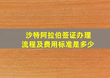 沙特阿拉伯签证办理流程及费用标准是多少