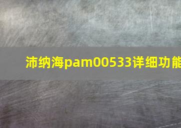 沛纳海pam00533详细功能