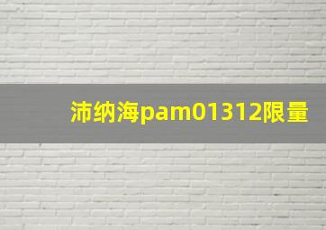 沛纳海pam01312限量