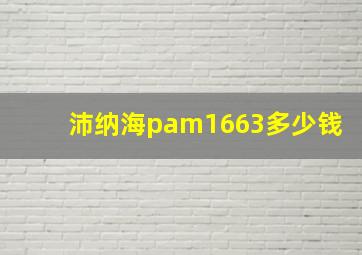 沛纳海pam1663多少钱