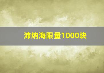 沛纳海限量1000块