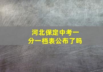 河北保定中考一分一档表公布了吗