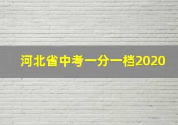 河北省中考一分一档2020