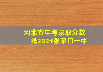 河北省中考录取分数线2024张家口一中