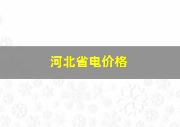 河北省电价格