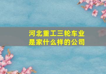 河北重工三轮车业是家什么样的公司