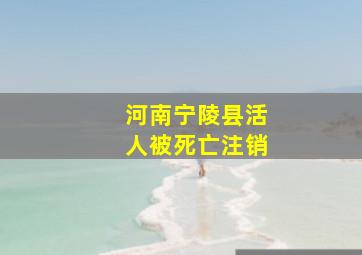 河南宁陵县活人被死亡注销