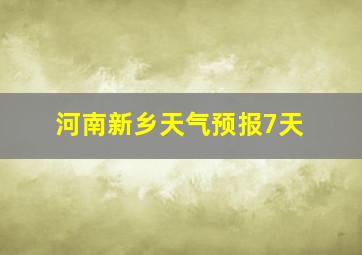 河南新乡天气预报7天