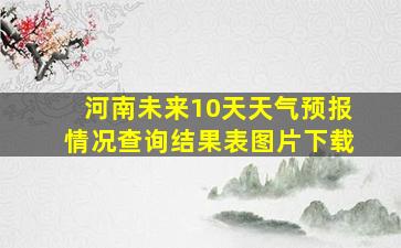 河南未来10天天气预报情况查询结果表图片下载