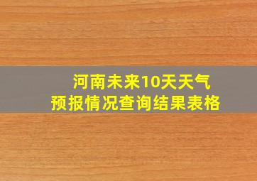 河南未来10天天气预报情况查询结果表格