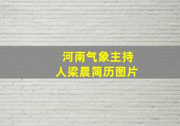 河南气象主持人梁晨简历图片