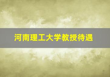 河南理工大学教授待遇