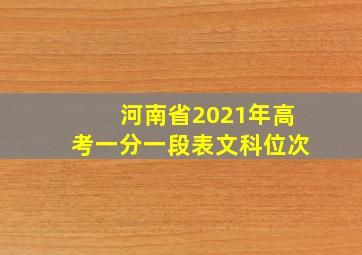 河南省2021年高考一分一段表文科位次