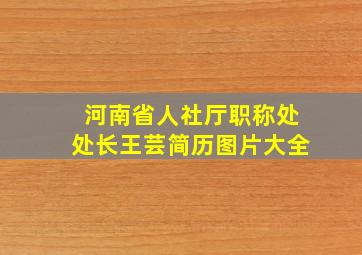 河南省人社厅职称处处长王芸简历图片大全