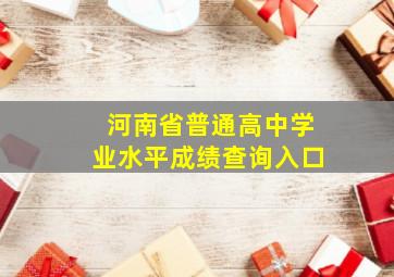 河南省普通高中学业水平成绩查询入口