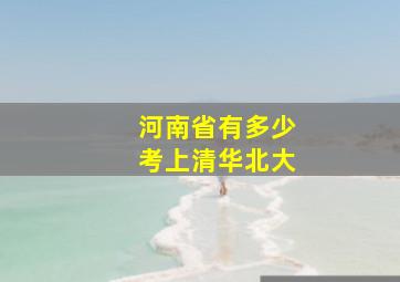 河南省有多少考上清华北大