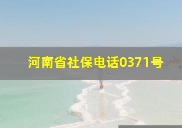 河南省社保电话0371号