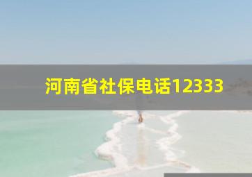 河南省社保电话12333