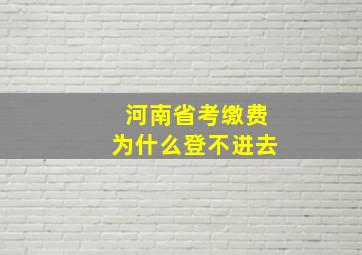 河南省考缴费为什么登不进去