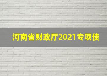 河南省财政厅2021专项债