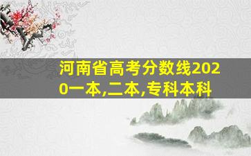 河南省高考分数线2020一本,二本,专科本科