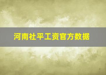 河南社平工资官方数据