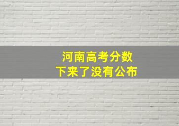 河南高考分数下来了没有公布