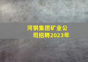 河钢集团矿业公司招聘2023年