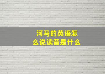 河马的英语怎么说读音是什么