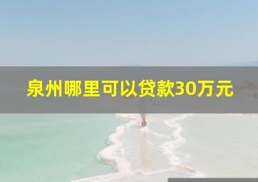 泉州哪里可以贷款30万元