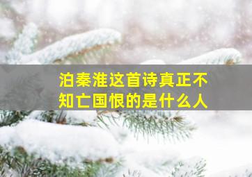 泊秦淮这首诗真正不知亡国恨的是什么人