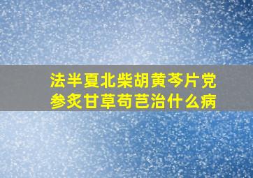 法半夏北柴胡黄芩片党参炙甘草苟芑治什么病