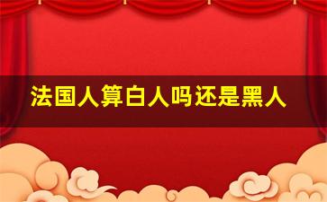 法国人算白人吗还是黑人