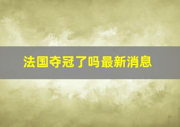 法国夺冠了吗最新消息