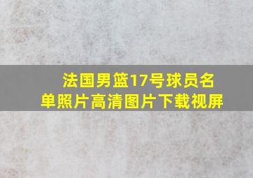 法国男篮17号球员名单照片高清图片下载视屏