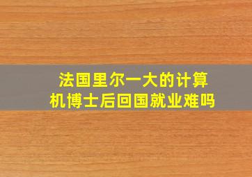 法国里尔一大的计算机博士后回国就业难吗