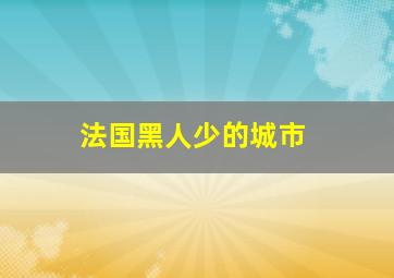 法国黑人少的城市