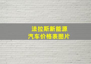 法拉斯新能源汽车价格表图片